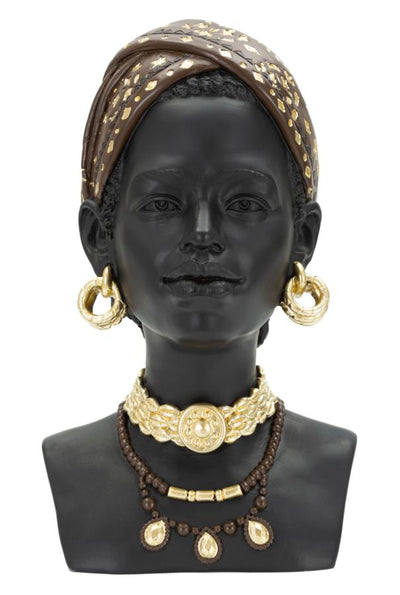African Female Head Sculpture (Modern Decoration)