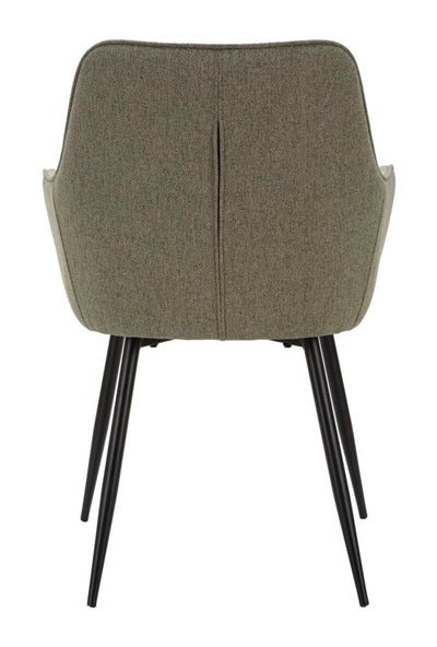 Army Green Chair with Black Metal Legs in Pair