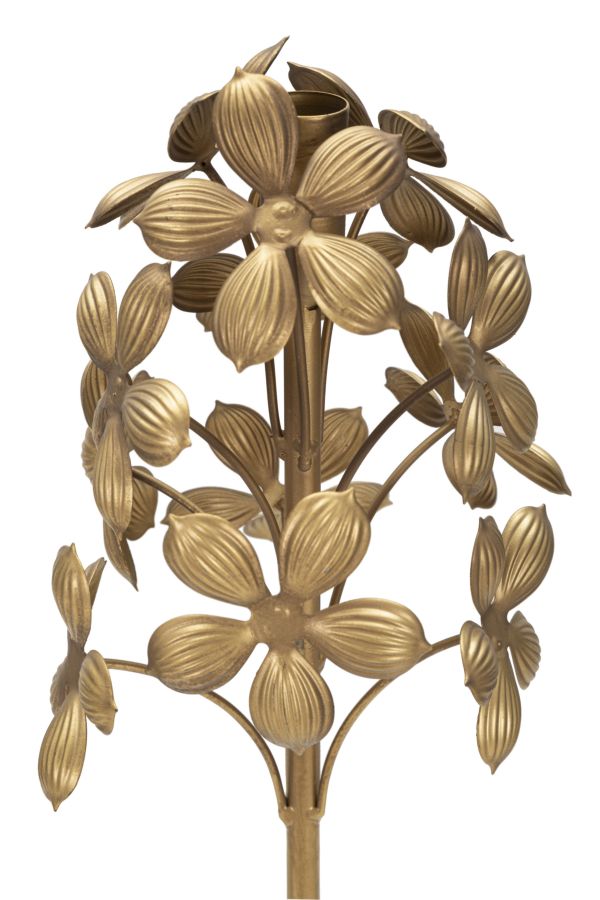 Golden Metal Floral Floor Lamp