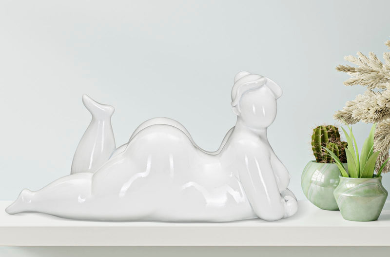 White Lying Plus Size Women Statue (Modern Decoration)