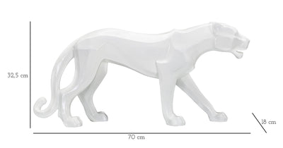 White Panther Statue (Modern Decoration)
