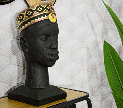 African Man Head Statue (Modern Decoration)
