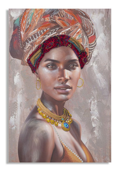 Handmade Portrait Painting of an African Lady