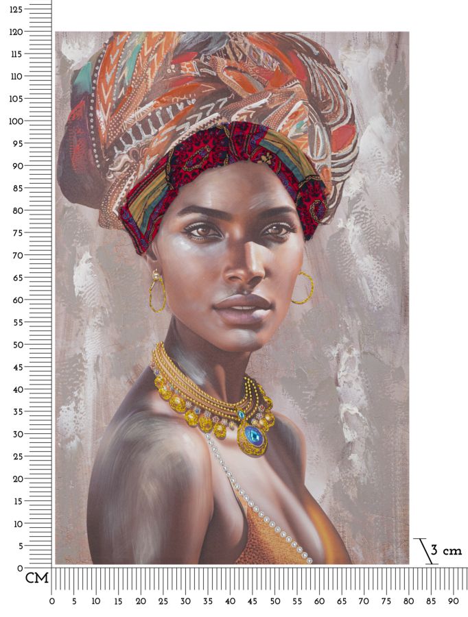Handmade Portrait Painting of an African Lady