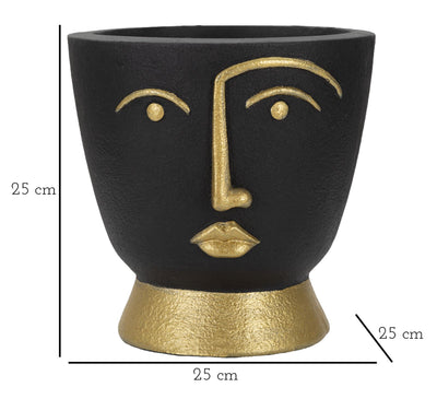 Golden & Black Face Shaped Modern Vase