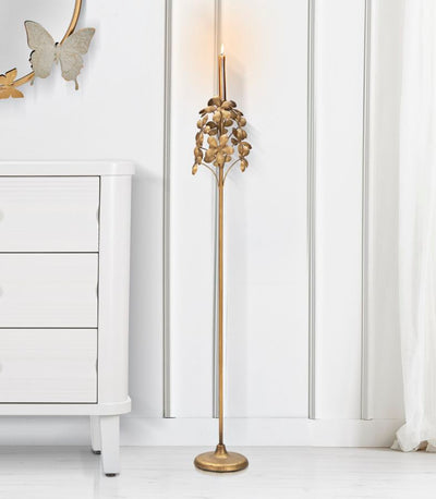 Golden Metal Floral Floor Lamp