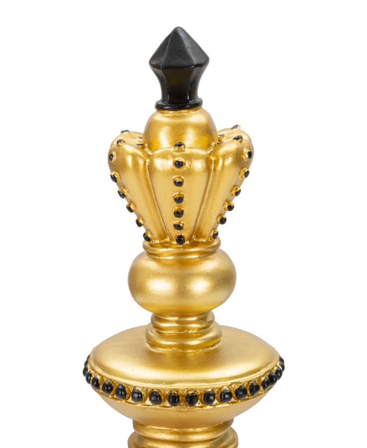 Gold & Black King Chess Piece (Modern Sculpture)