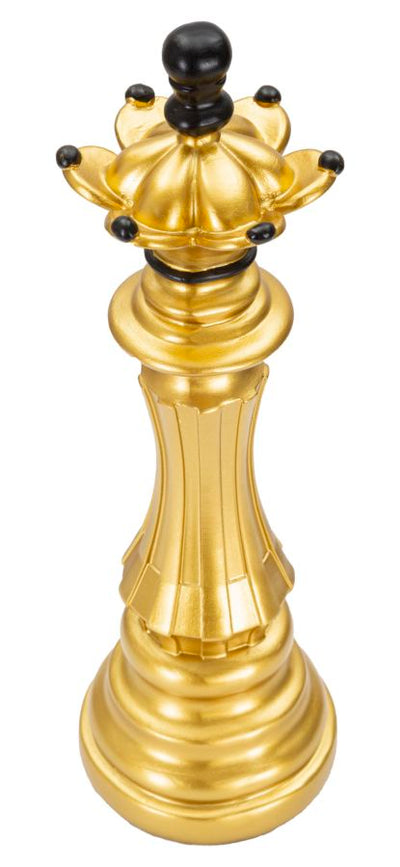 Gold & Black Queen Chess Piece (Modern Sculpture)