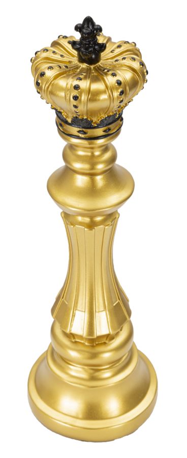 Gold & Black King Chess Piece (Modern Sculpture)
