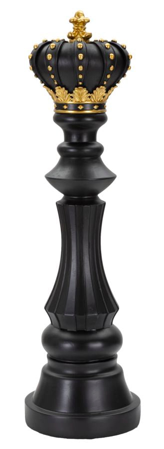 Black & Gold King Chess Piece (Modern Sculpture)