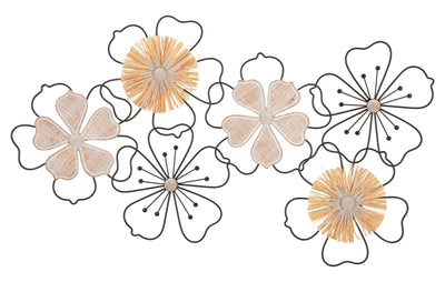 Metal & Wooden Floral Wall Decor