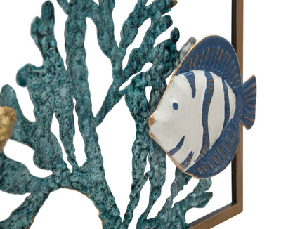 Metal Coral Reef & Fish Sea Life Wall Decor