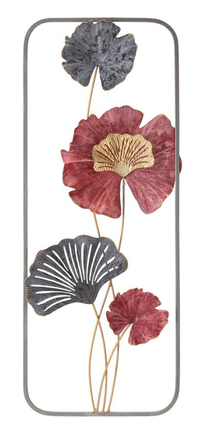 Metal Floral Wall Decor in Square Frame