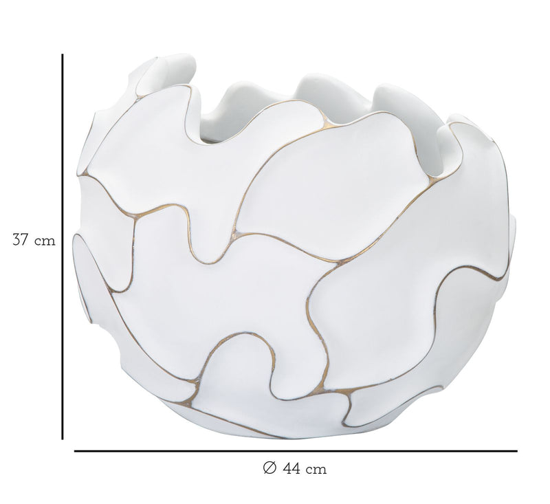 White Wavy Design Modern Vase
