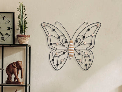 Metal & Wooden Large Butterfly Wall Dceor