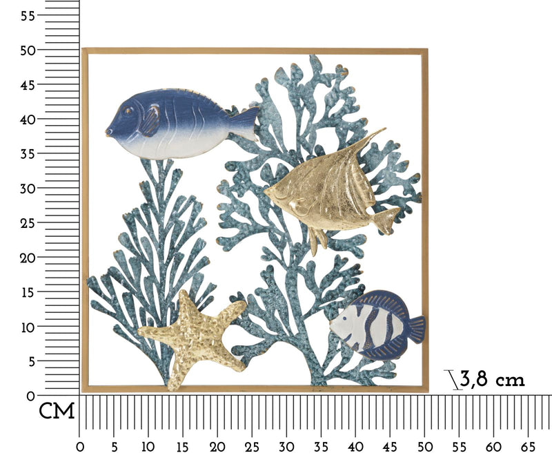 Metal Coral Reef & Fish Sea Life Wall Decor