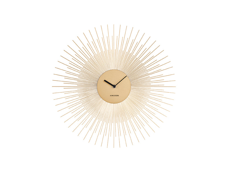 Golden Wall Clock "Peony Sunlight"