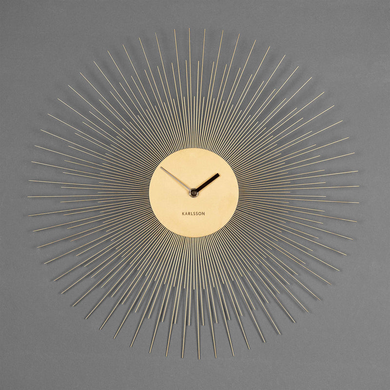 Golden Wall Clock "Peony Sunlight"