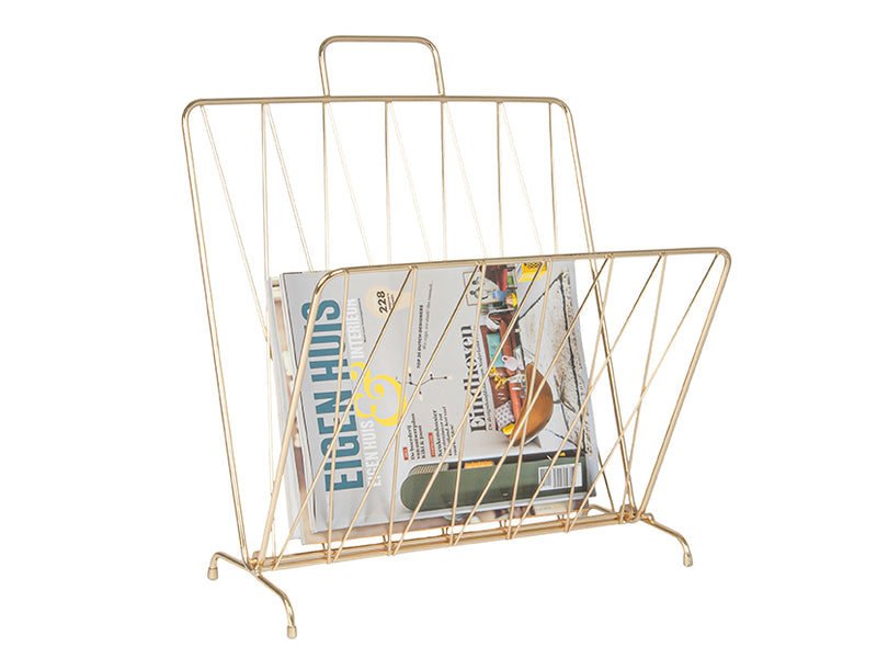 Magazine Rack "Diamond Raster" – Gold Plated Metal