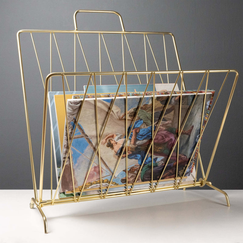 Magazine Rack "Diamond Raster" – Gold Plated Metal