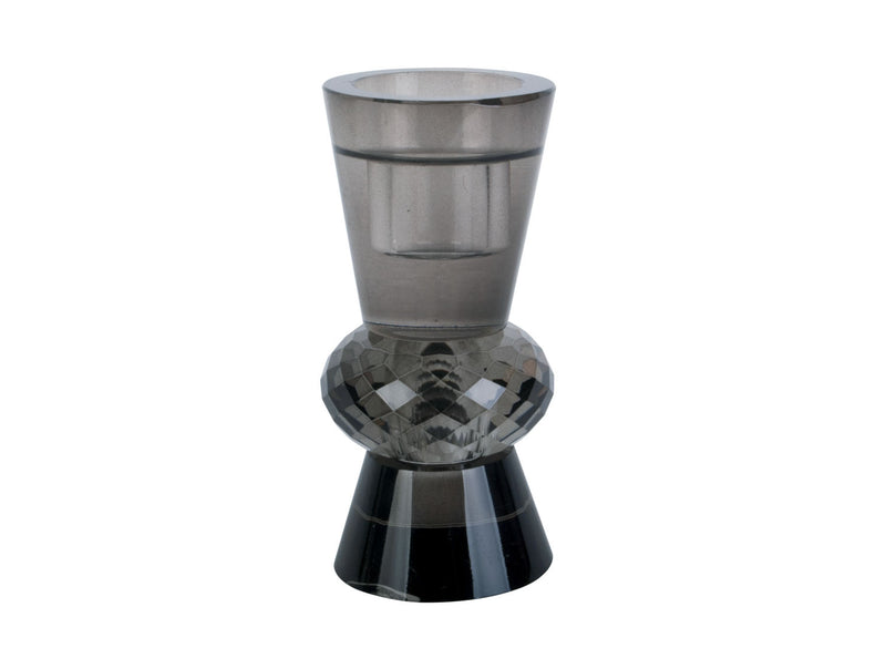 Luxury Black Candle Holder – Duo Cone Glass Art