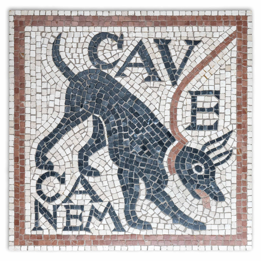 西LP Canem Cave Canem DMC1 DI FUSIO MEDITERRANIA /00260 Cave Canem Mosaic marble stone handmade Roman custom personalized