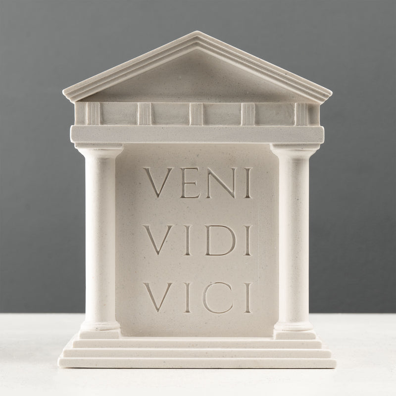 Veni Vidi Vici Bookend – Roman Temple Sculpture