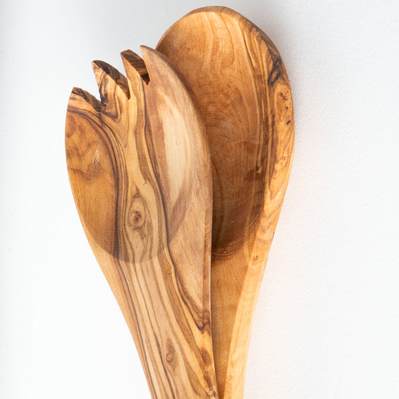 Handmade Olive Wood Salad Set