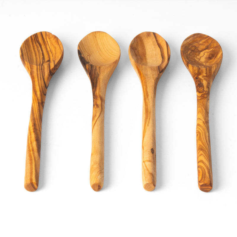 Handmade Olive Wood Spoon Set (4-Piece)