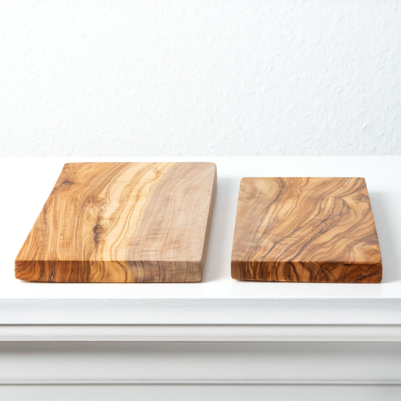 Handmade Olive Wood Cutting Board Set – Rectangular (2-Piece)