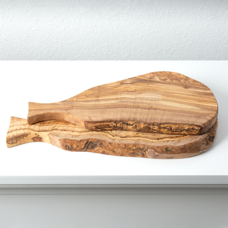 Handmade Olive Wood Cutting Board Set with Handle – Irregular (2-Piece)