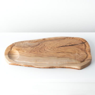 Handmade Olive Wood Cutting Board Set with Groove – Irregular (2-Piece)