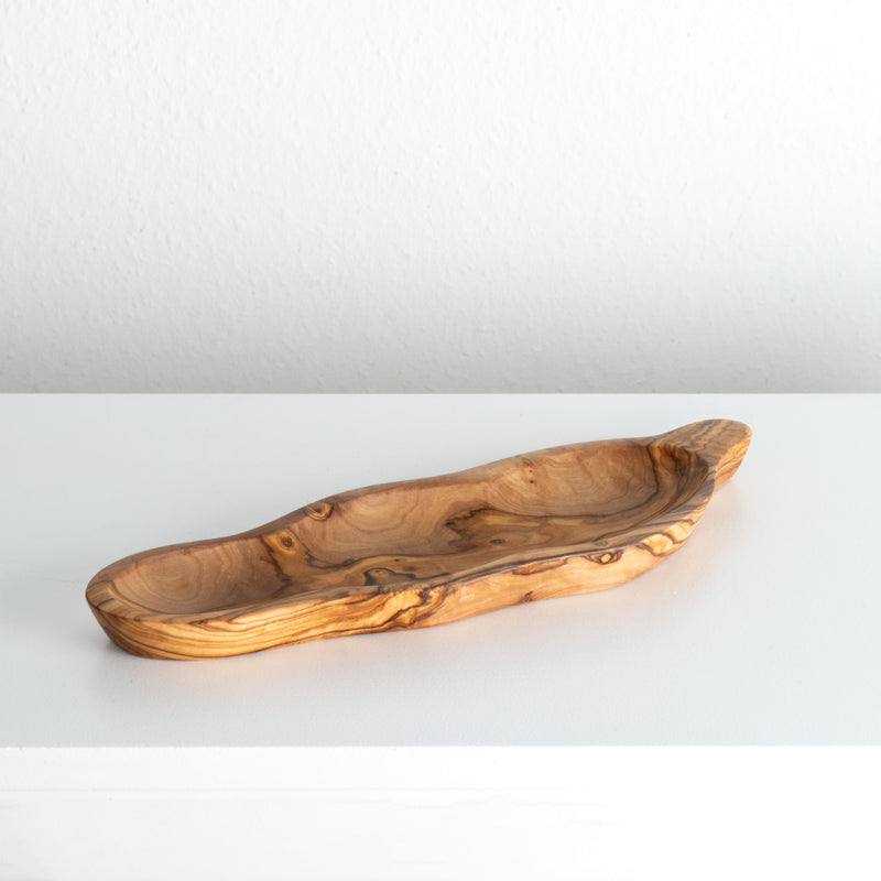 Handmade Olive Wood Plate – Leaf Shape