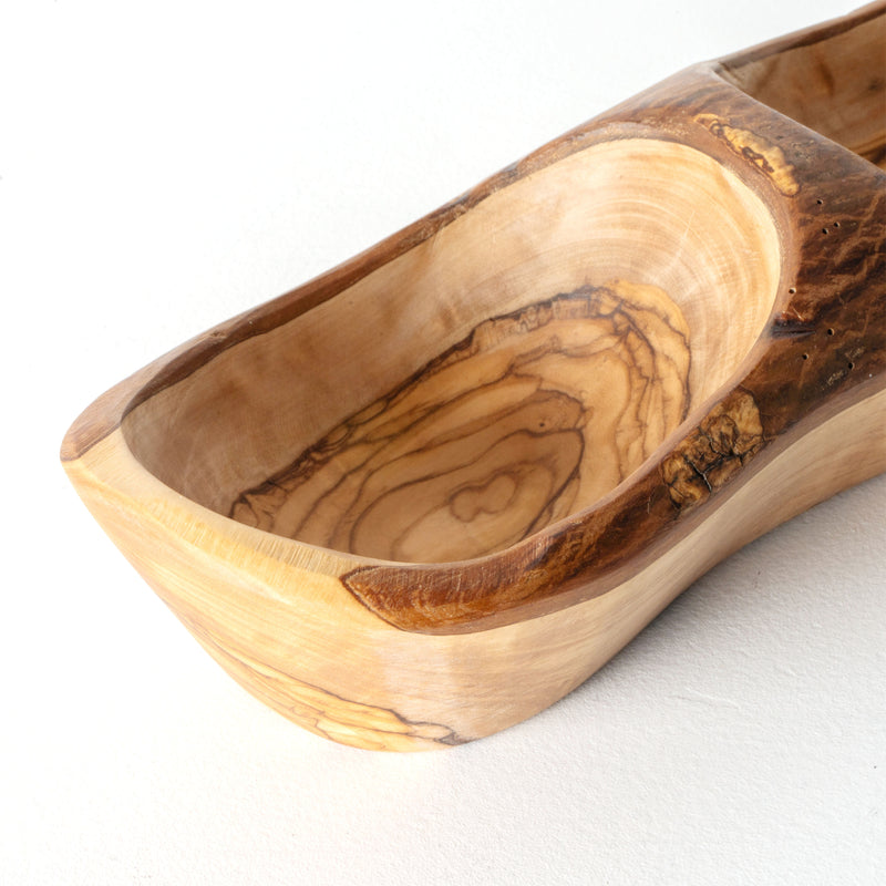 Handmade Olive Wood Plate with 2 Sections