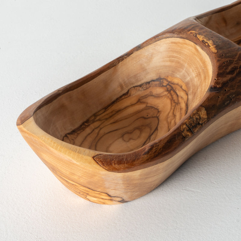 Handmade Olive Wood Plate with 2 Sections