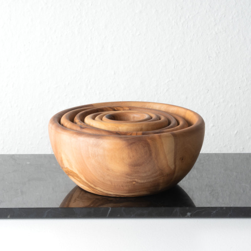 Handmade Olive Wood Bowl Set (6-Piece)