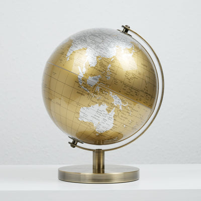 Bronze & Silver Earth World Globe