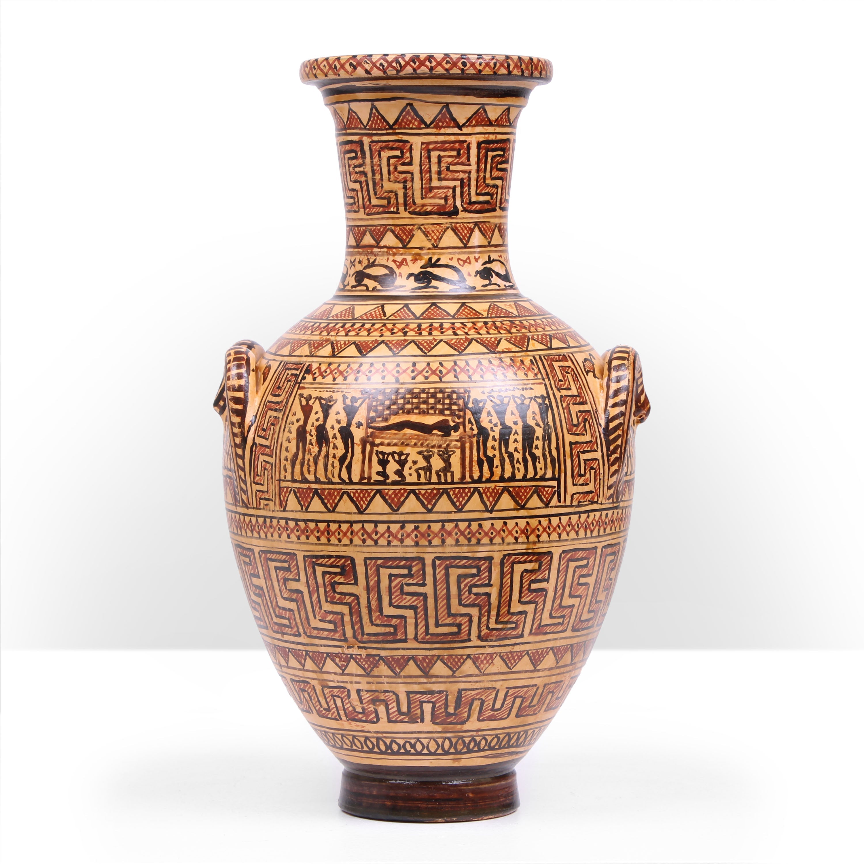 Geometric Pattern Vase Geometric Greek Vase with Intricate Motifs pottery handmade Greek – The ...