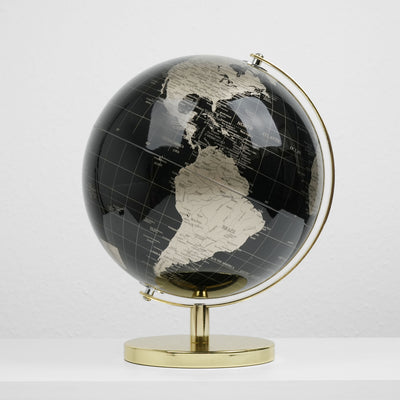 Golden & Black Earth World Globe
