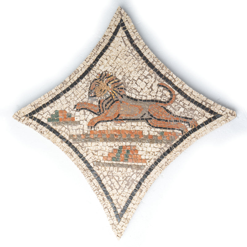 Lion - Marble Mosaic Fragment