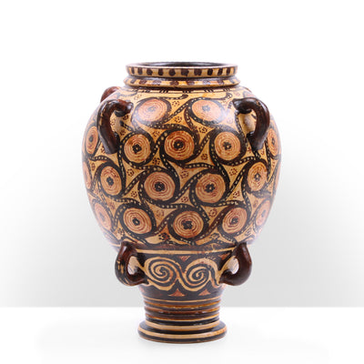 Minoan Greek Vase with Geometric Art Painting