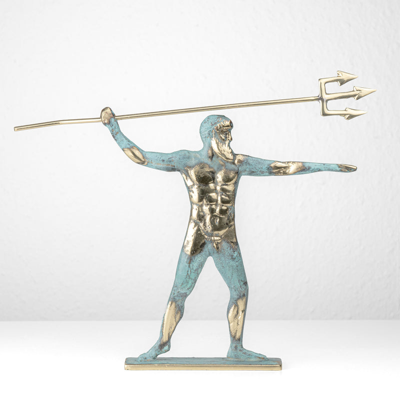 Poseidon Greek God of the Sea with Trident Brass Sculpture – The ...