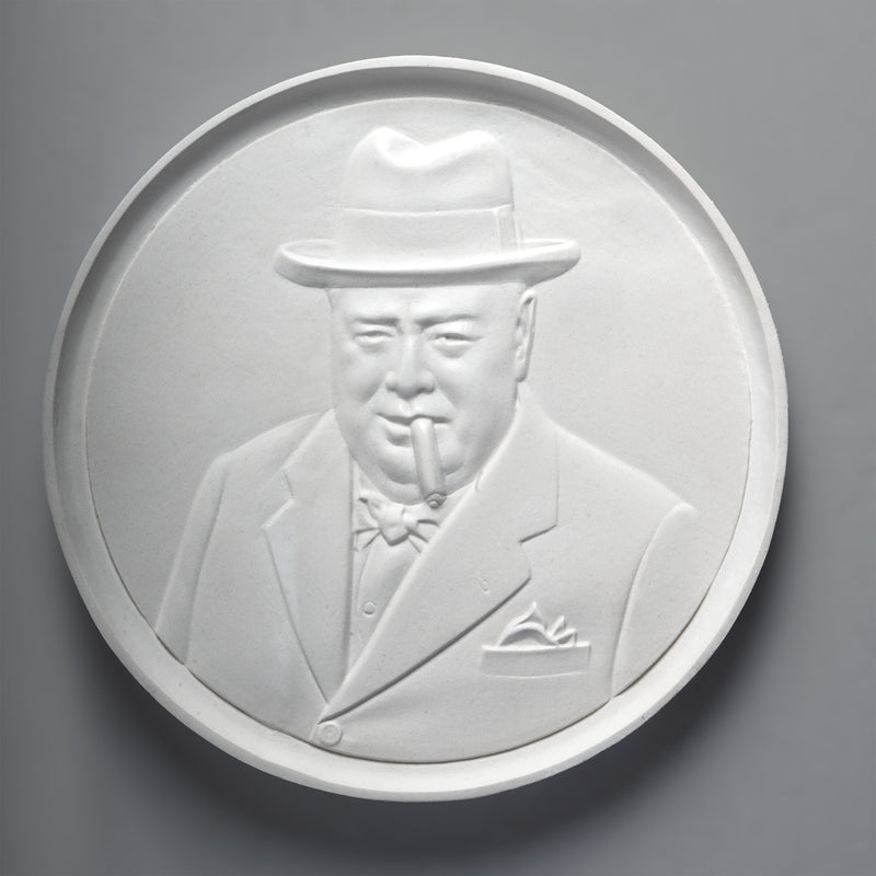 Winston Churchill with Cigar Wall Sculpture – Bas-Relief of the British Bulldog of WWII