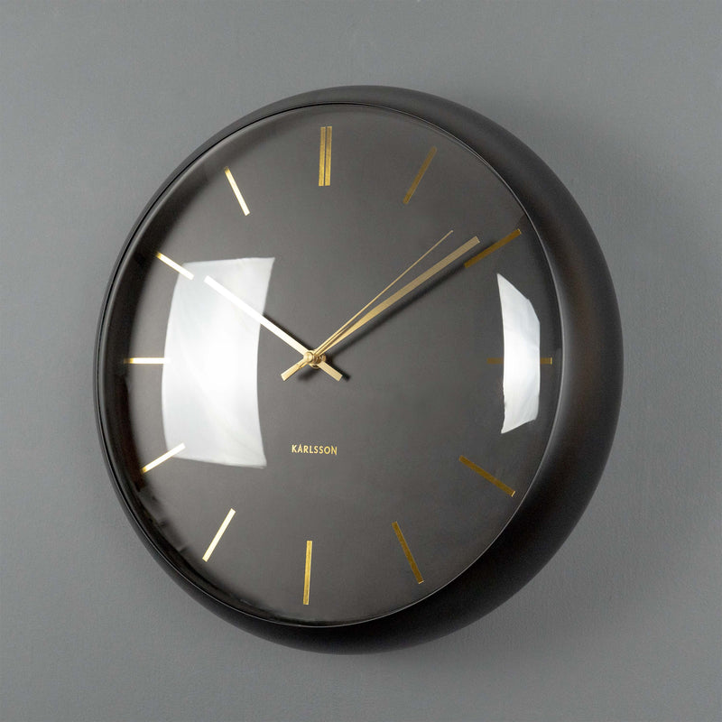 Black Wall Clock – "Globe Design" by Armando Breeveld