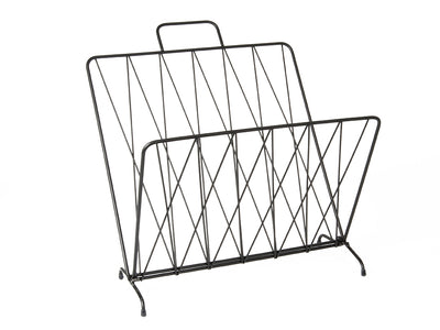 Magazine Rack "Diamond Raster" – Matte Black Metal