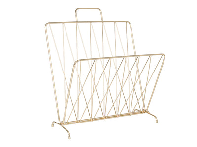 Magazine Rack "Diamond Raster" – Gold Plated Metal