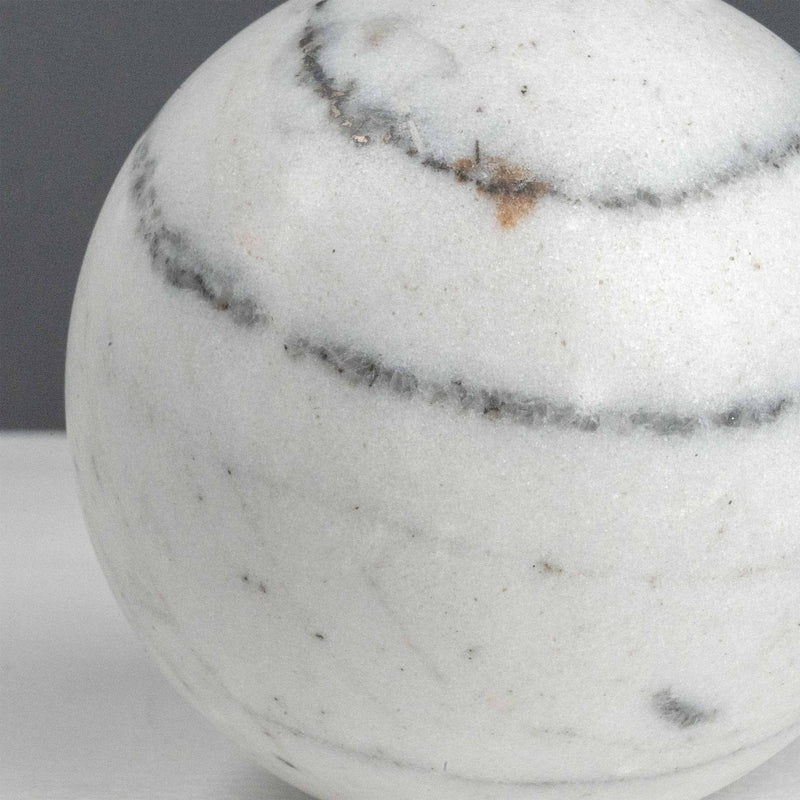 White Marble Ball Sculpture (Small Sphere)