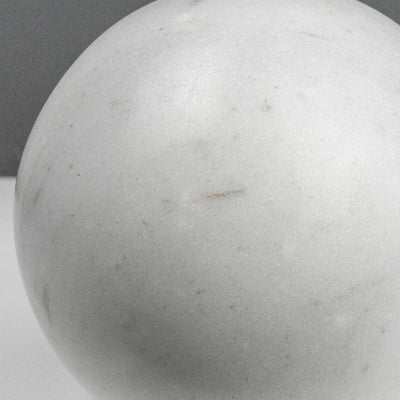 White Marble Ball Sculpture (Large Sphere)