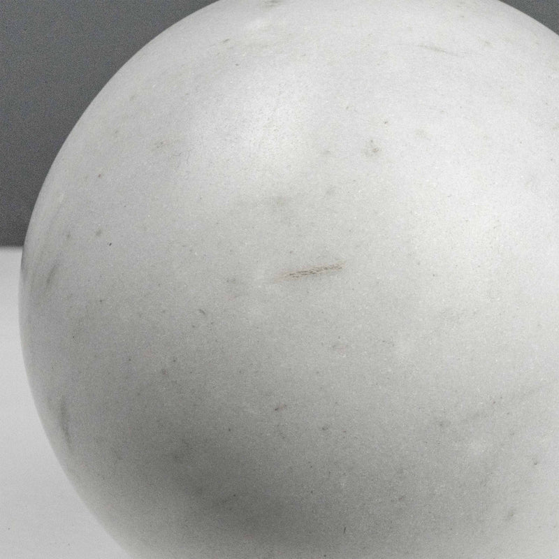 White Marble Ball Sculpture (Large Sphere)