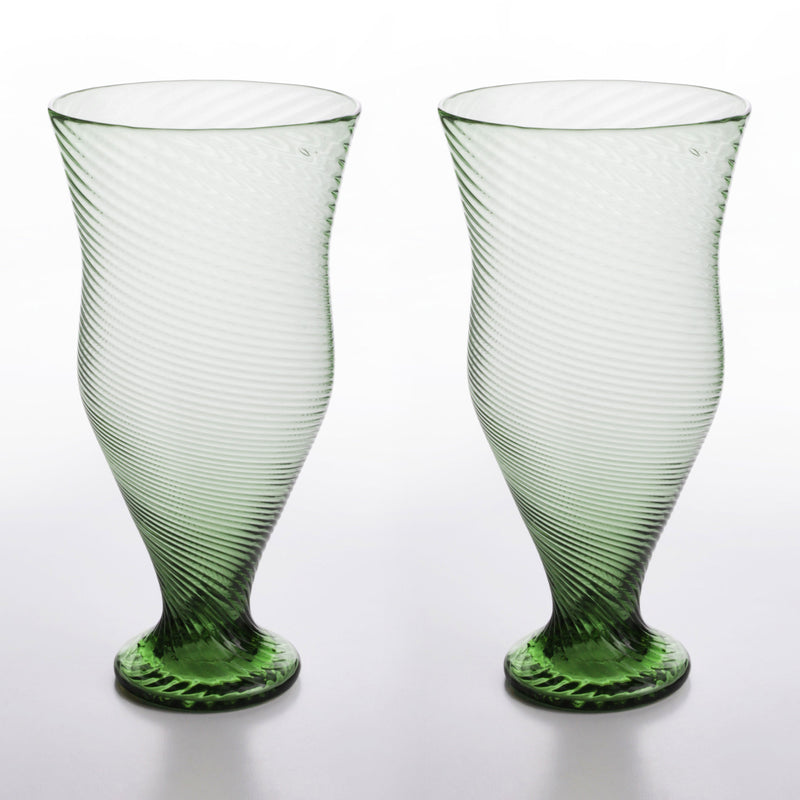 Roman Glass Cup with Linear Reliefs (Large) in Pair